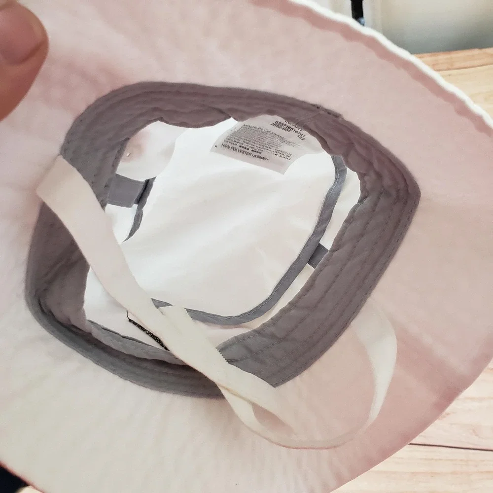 Nike Hat Bucket Fitted Youth Infant White Black Swoosh Chin Strap Sun Cap Summer - Picture 4 of 6